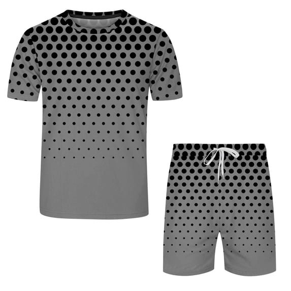 Vedolay Sets For Men Men's Short Sleeve Tracksuit Summer Shirt & Shorts Set,Purple M