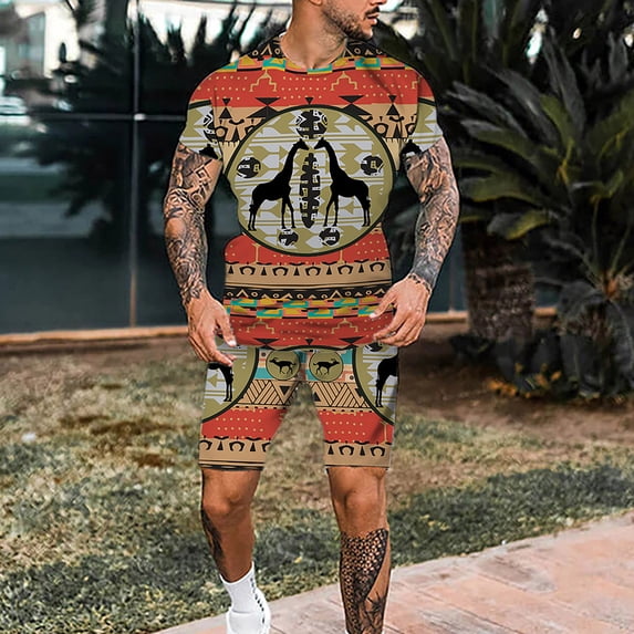 Vedolay Sets For Men Men's Shorts Set Summer Lightweight for Men 2 Piece Shorts Tracksuit, XXL