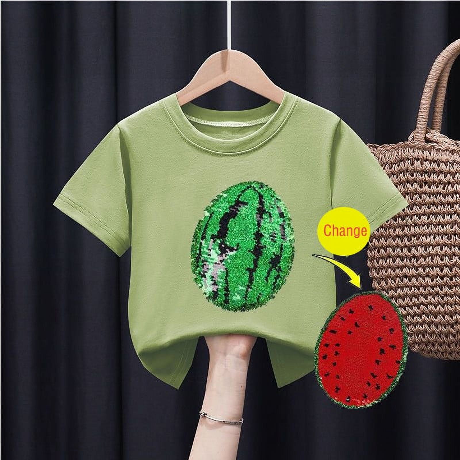 Vedolay Shein Tops For Girl Girl Print Button Down Shirt Short Sleeve Lapel Neck Casual Tee Summer Clothes Green 2 3 Years Walmart