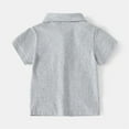 thumbnail image 1 of Vedolay Shirt For Boy Boy Print Button Down Shirt Short Sleeve Lapel Neck Casual Tee Summer Clothes,Gray 2-3 Years, 1 of 5