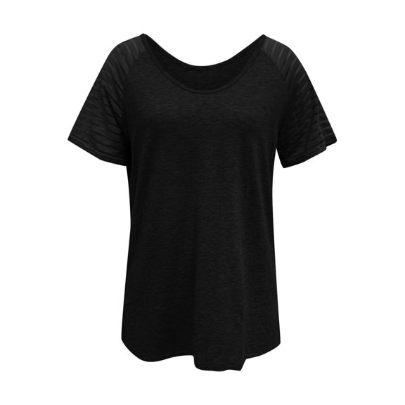 Vedolay Shirt For Women Women's Short Sleeve Tops and Blouses Zipper Collar Business Casual Tops Collared Tunic Shirt with Slit,Black S