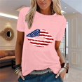 thumbnail image 1 of Vedolay Shirts Womens Tshirts Loose Fit Crew Neck Ruffle Sleeve Summer Casual Tops,Pink XXL, 1 of 4