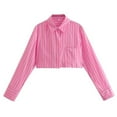 thumbnail image 1 of Vedolay Shirts for Women Casual Solid Long Sleeve Pockets Button Front Shirt Tops Pink,S, 1 of 4