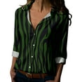 thumbnail image 1 of Vedolay Shirts for Women Plus Size 2023 V Neck Long Sleeve Boho Button Down Blouse Tops Green,M, 1 of 5