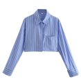 thumbnail image 1 of Vedolay Shirts for Women Trendy 2023 Button Down Shirts Blouses Vintage Colorful Top Blue,M, 1 of 4