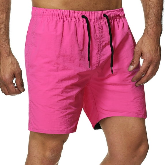 Vedolay Short For Men Tactical Shorts for Men's Overalls Casual Shorts Slim Fitting Loose Multiple Pocket Men SweatShorts Shorts,Hot Pink L