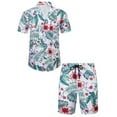 thumbnail image 1 of Vedolay Short Outfits For Men Men's Hawaiian Sets Short Sleeve Beach Flower Shirts and Shorts Outfits,Blue XS, 1 of 5