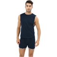 thumbnail image 1 of Vedolay Short Outfits Men Short Sets Summer Casual 2023 Short Pants And T-Shirt,Dark Blue XXL, 1 of 5
