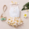 thumbnail image 1 of Vedolay Short Set For Girl Casual 2pcs Toddler Girl Clothes T-Shirt Dress+Shorts Baby Girls Outfits Set,White 9-12 Months, 1 of 4