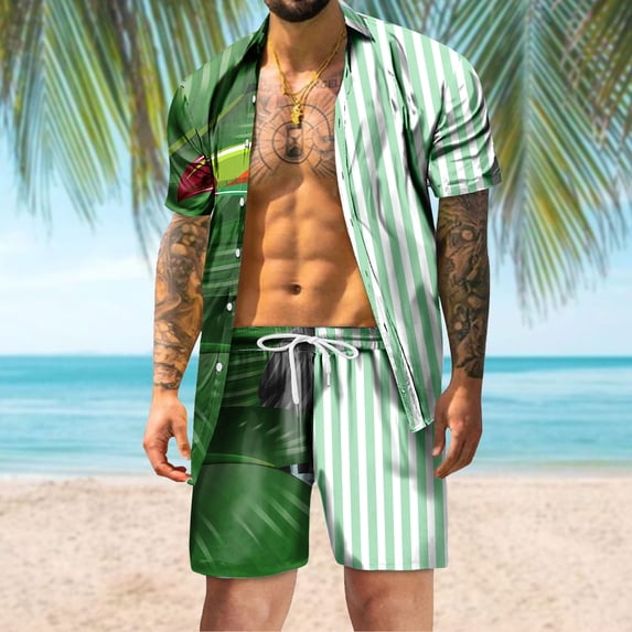 Vedolay Short Set For Men Casual Men's Summer Short Sleeve T-Shirts Shorts Jogging Sports Thin Sportswear,Black XL