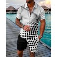 thumbnail image 1 of Vedolay Short Set For Men Casual Mens Short Sets 2 Piece 2023 Summer Short Sleeve Zipper Polo Shirt and Shorts Sets,White 4XL, 1 of 3