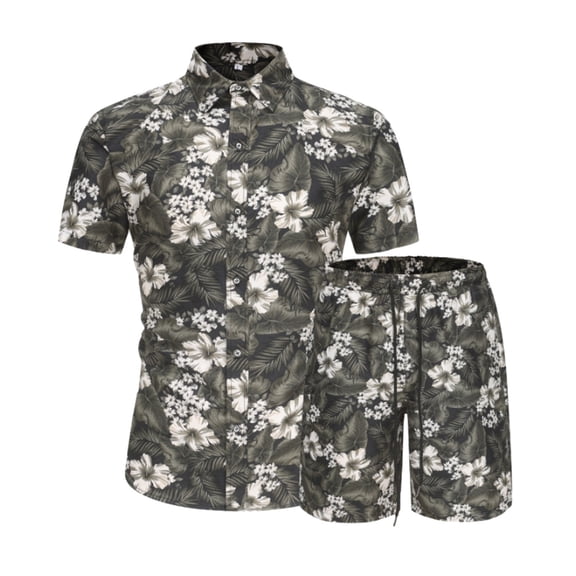 Vedolay Short Set For Men Casual Summer Mens 2 Piece Outfits Summer Shirt and Shorts Set Casual Sport Beach Outfits for Men,Dark Gray M