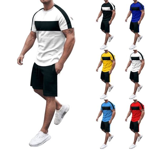 Vedolay Short Set Mens Shorts Sets 2 Piece Outfits Vacation Casual Two Piece Outfits Sets,A L