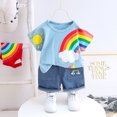 thumbnail image 1 of Vedolay Short Sets Boy Shorts Sets Short Sleeve T-Shirt & Shorts Sets 2 Piece Hawaiian Outfits,Blue 4-5 Years, 1 of 5