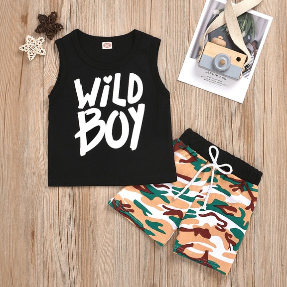 Vedolay Short Sets For Boy Casual Boy Shorts Sets Hawaiian Outfit Kid Leaves Floral Short Sleeve Shirt Top+shorts Suits,Yellow 1-2 Years