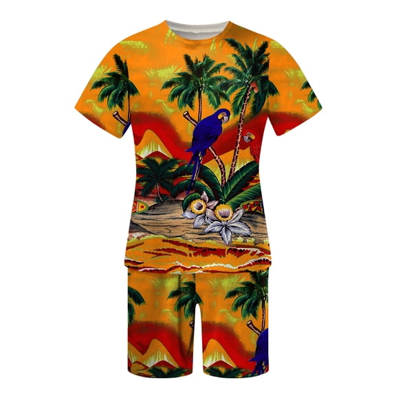 Vedolay Short Sets For Men Casual Summer Mens 2023 Summer 2 Piece Set Short Sleeve T Shirts and Shorts Sets,Green S