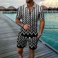 thumbnail image 1 of Vedolay Short Sets For Men Casual Summer Mens Short Sets 2 Piece Fashion Summer Short Sleeve Shirt and Shorts Set for Men,Black 5XL, 1 of 2