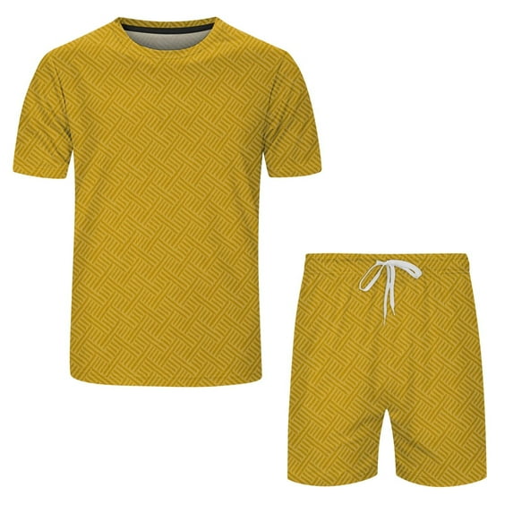 Vedolay Short Sets For Men Men's Summer Short Sleeve T-Shirts Shorts Jogging Sports Thin Sportswear,Green XL