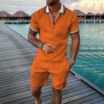 thumbnail image 1 of Vedolay Short Sets For Men Mens Short Sets 2 Piece Outfits Fashion Summer Tracksuits Set,Orange M, 1 of 3