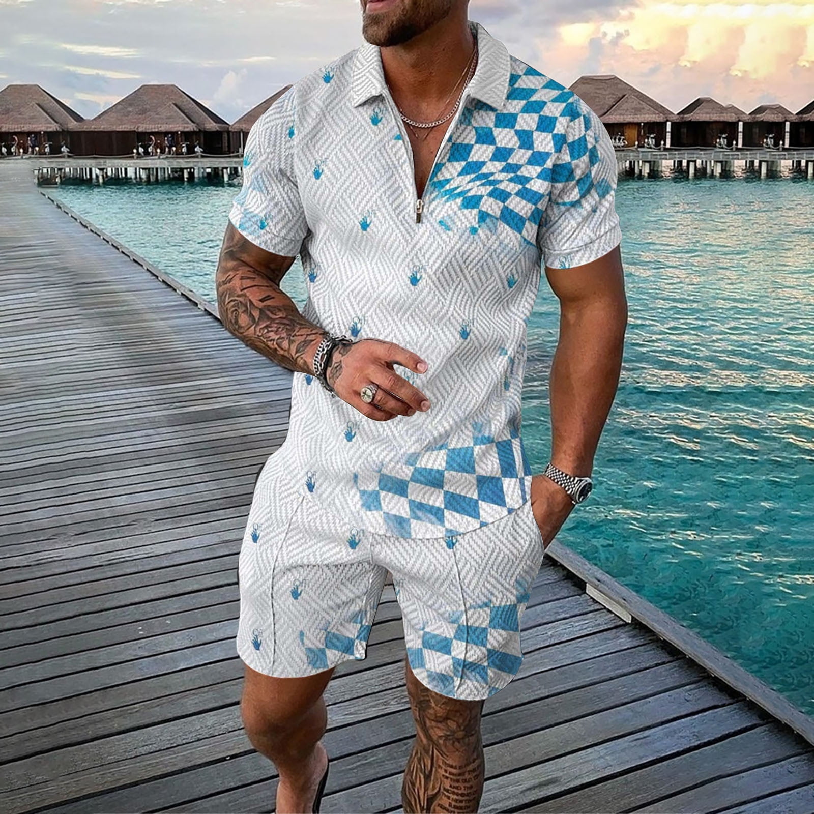 Light blue cheap short outfit