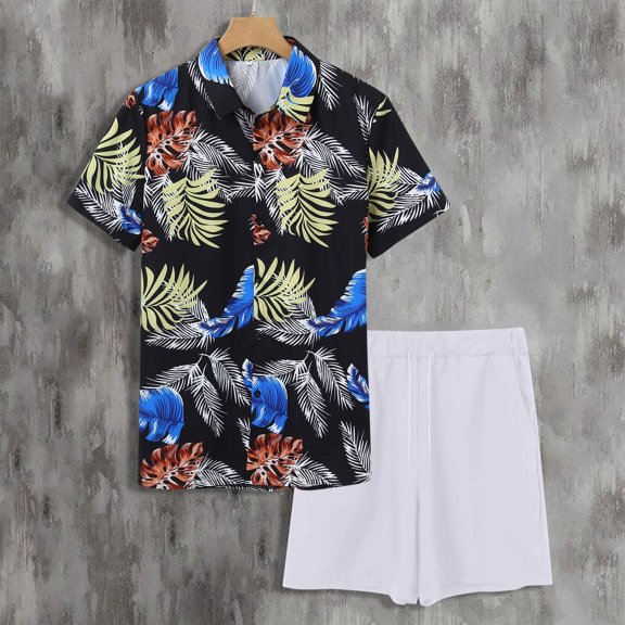 Vedolay Short Sets Men 2 Piece Outfit Short Sets for Men 2 Piece Summer 2023 Short Sleeve Drawstring Casual Fashion Shorts,Black XL