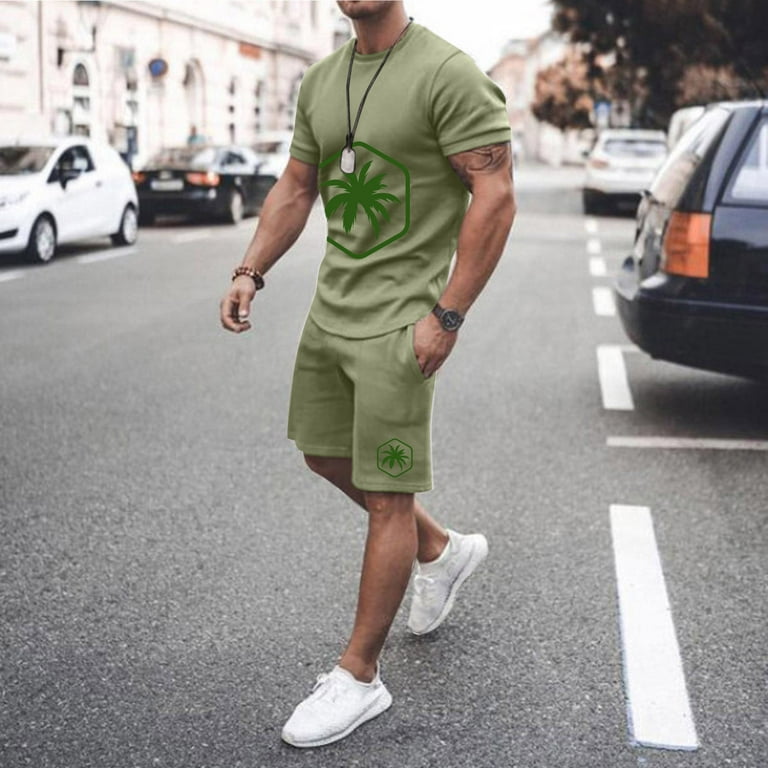 Mens green shorts outfit best sale