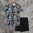 thumbnail image 1 of Vedolay Short Sets Men 2 Piece Outfits Mens Short Sets 2 Piece Fashion Summer Short Sleeve Shirt and Shorts Set for Men,White S, 1 of 4
