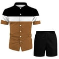 thumbnail image 1 of Vedolay Short Sets Men 2 Piece Outfits Vacation Mens Casual Polo Shirt and Shorts Sets Two Piece Summer Set for Men,Yellow M, 1 of 3