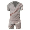 thumbnail image 1 of Vedolay Short Sets Men's 2 Piece Summer Outfits Casual Shirts and Classic Fit Sport Shorts Sets,Gray M, 1 of 3