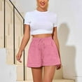 thumbnail image 1 of Vedolay Short for Women Fashion High Waist Casual Solid Shorts with Pockets,Z3-Pink M, 1 of 4