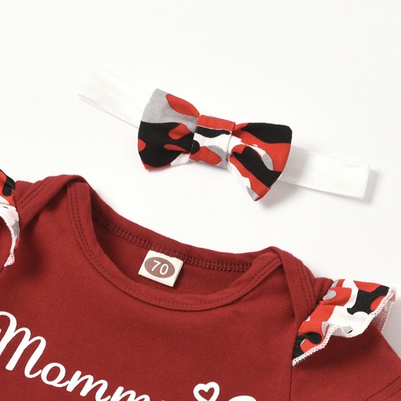 Vedolay Shorts Sets Girls 2 Piece Girl's 2 Piece Outfits Short Sleeve Summer Crop Top Shorts Set,Red 12-18 Months