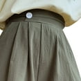 thumbnail image 1 of Vedolay Shorts Short for Womens Leather High Waist Flap Pocket Roll Leather Shorts,Green L, 1 of 4
