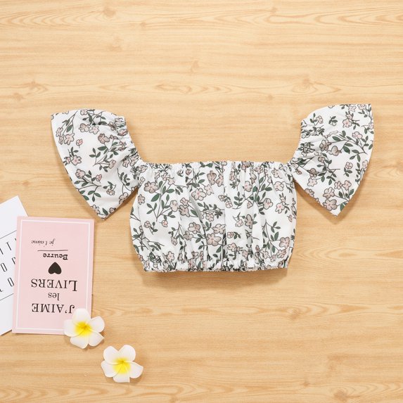 Vedolay Shorts Tracksuit For Girl Girls 2Pcs Shorts Outfits Colorful Sleeveless Striped Halter Tank Tops Button Shorts,White 18-24 Months