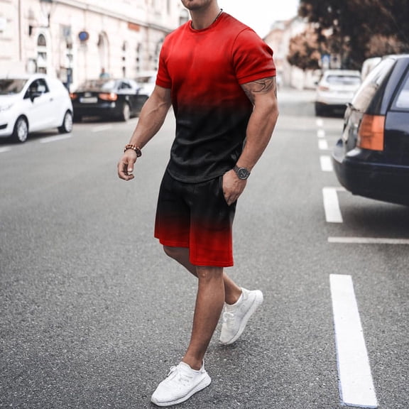 Vedolay Shorts Tracksuit For Men Men's Summer Shorts Set Casual Outfits Loose Fit Shirt + Shorts Suits,White XXL