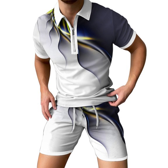 Vedolay Shorts Tracksuit Men's 2 Piece Outfits Tracksuits Summer Fashion Casual Short Sleeve and Shorts set,Black XL