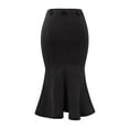 thumbnail image 1 of Vedolay Skirt For Women Women's Drawstring Elastic Waist Dolphin Hem Stretch Pocket Midi Skirt,Black S, 1 of 4