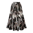 thumbnail image 1 of Vedolay Skirts Womens Chiffon Retro Long Maxi Skirt Beach Ankle Length Skirt,Black 4XL, 1 of 2