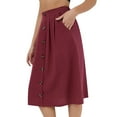 thumbnail image 1 of Vedolay Skirts for Women High Waist Flare A-line Long Skirt,Red L, 1 of 2