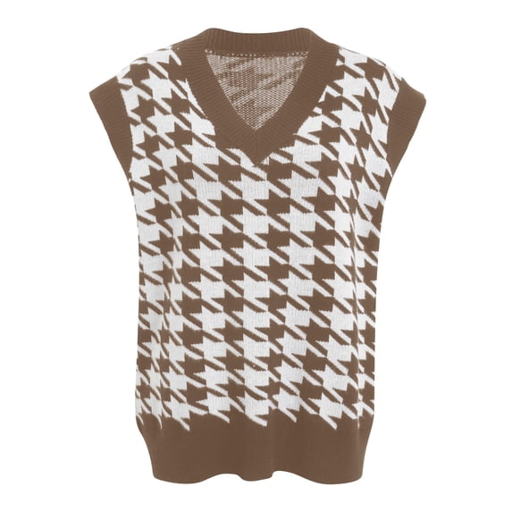 Vedolay Sleeveless Tops for Women Turtleneck Sweater Vest Solid Loose Fit Sleeveless Sweaters Tops,Khaki M