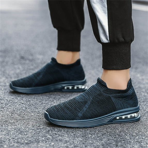 Vedolay Slip On Sneakers Men Men's Slip On Platform Sneakers Summer New Soft Sole Comfortable Shoes,Dark Blue 10