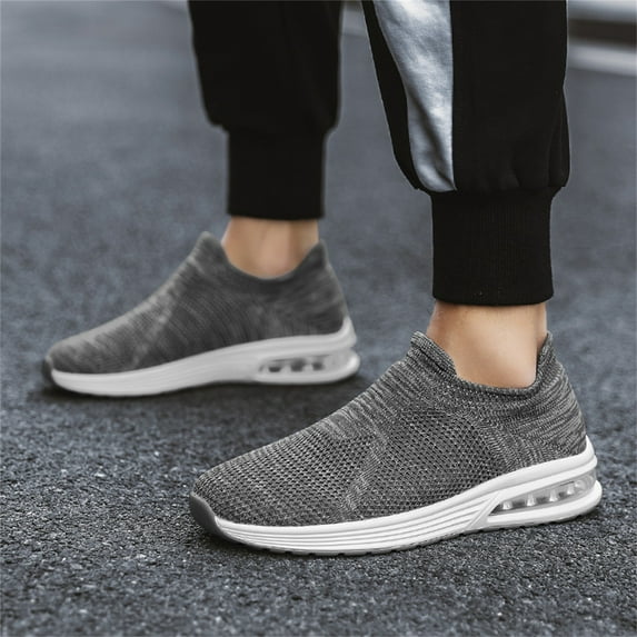 Vedolay Slip On Sneakers Men Shoes for Men, Soft Sole Slide Comfortable Slip-on Loafer Shoes,Gray 10