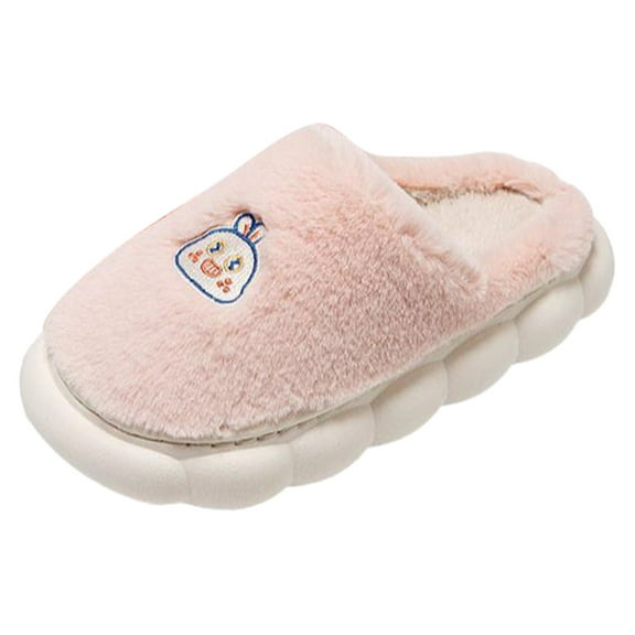 Vedolay Slippers Women Plush Warm Slip On Slipper Flats Comfortable Casual Winter Outdoor Shoes Pink,39