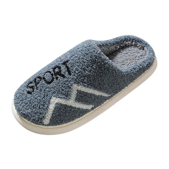 Vedolay Slippers for Men Anti-Slip Soft Plush House Slippers Fashion Shoes Grey,43