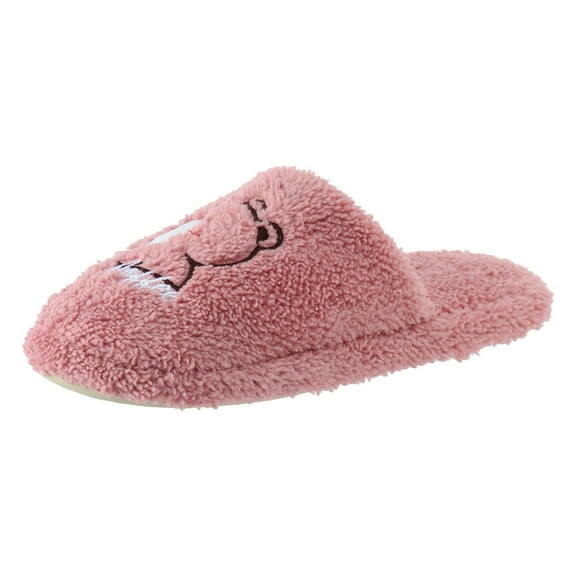 Vedolay Slippers for Women Anti-Slip Soft Plush House Slippers Cute Shoes A,40-41