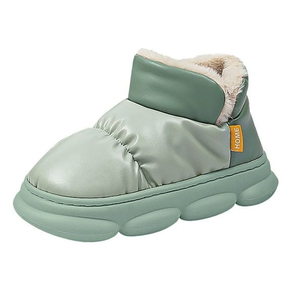 Vedolay Slippers for Women Indoor Warm Slipper Winter Anti-Skid Indoor Outdoor Slip-On Shoes Green,37