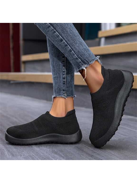 Sneakers Men Men's Cute Summer Slip On Shoes, Outdoor Fashion Comfortable Light Weight Shoes,Black 10