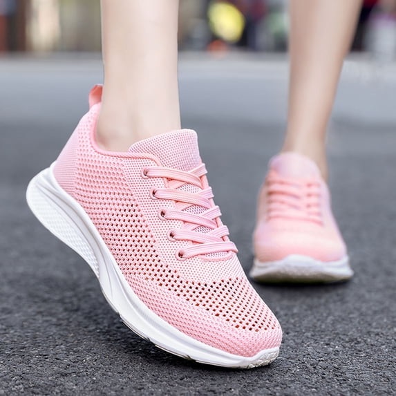 Vedolay Sneakers for Women Trendy Women's Slip on Loafer Shoes Comfortable Knit Walking Flats Leisure Shoes,Pink 6.5