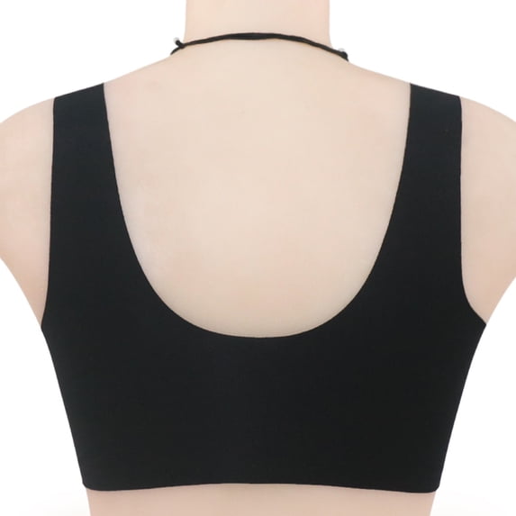 Vedolay Sport Bras For Women Women Sports Bra Scoop Neck Curve Wireless Support Bralette Crop Tank Cami Backless Sleeveless Yoga Workout,Black XXL