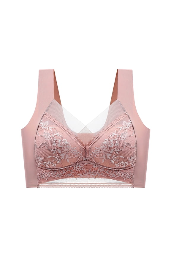 Sports Bras for Women Women Minimizer Unlined Underwire Bra Full Coverage Plus Size Full Figure Unpadded Bras Eyelash Lace Bras,Pink 6XL