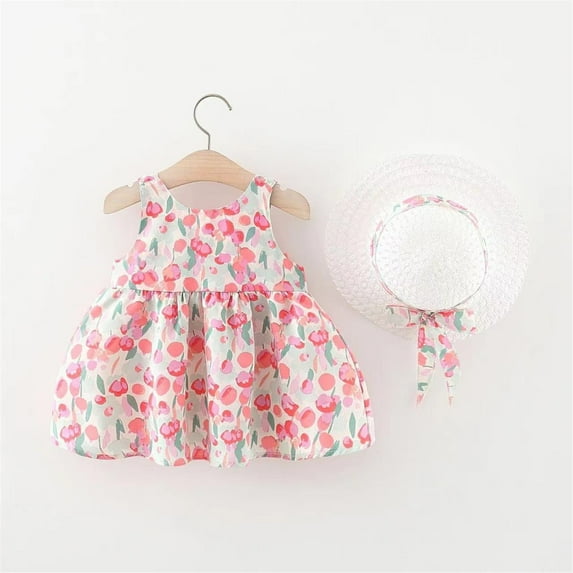 Vedolay Spring Dress Girls Classy Vintage Floral Swing Kids Party Dresses,RD1 18-24 Months